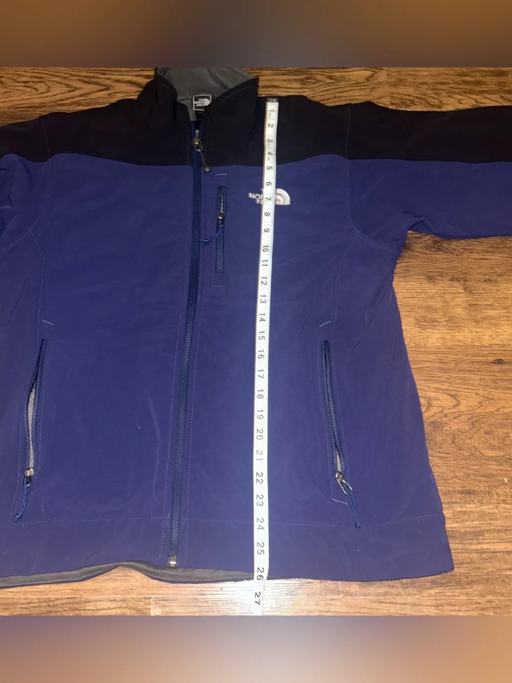 The North Face Men’s Blue and Black Softshell Jacket